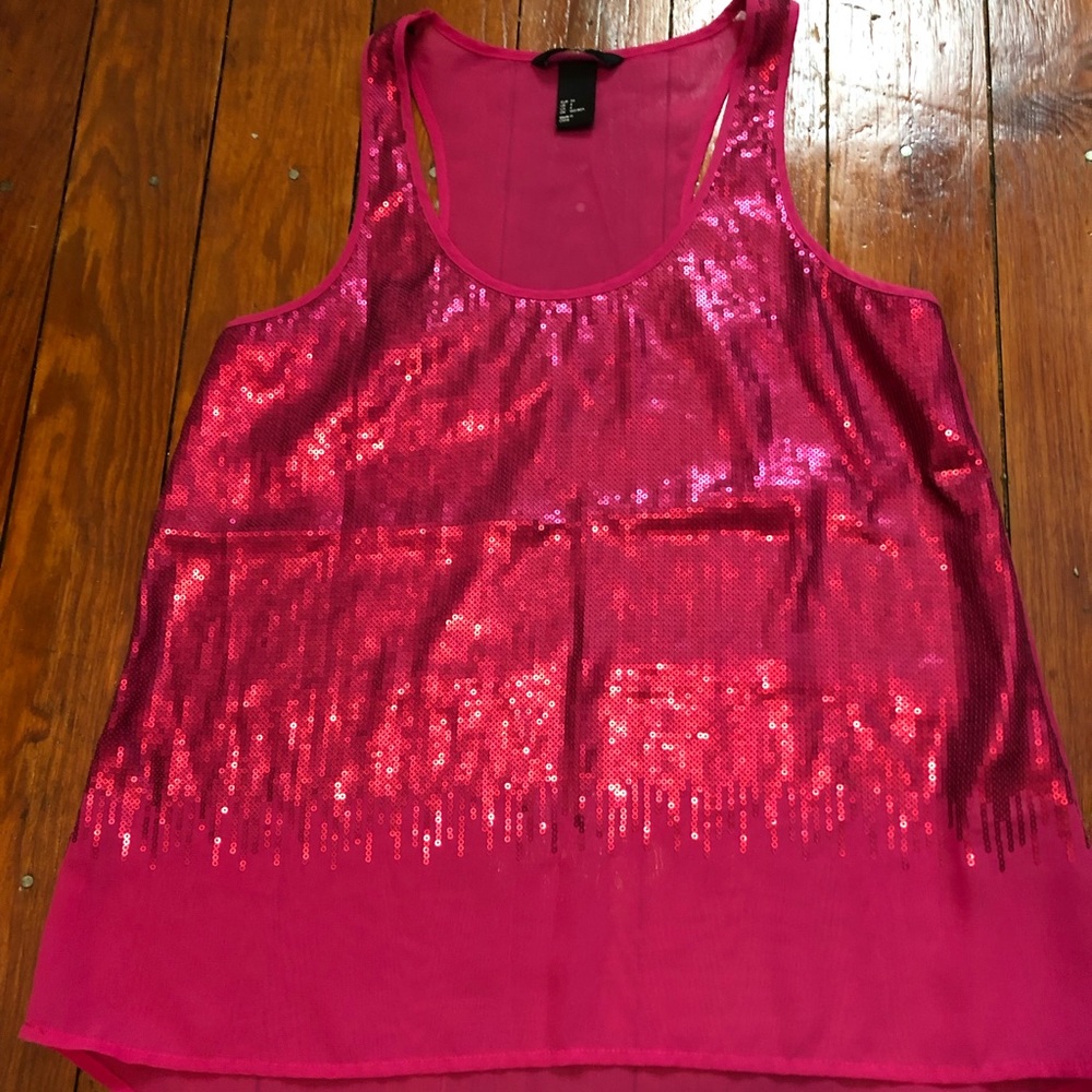 Hot Pink Sequin Tank